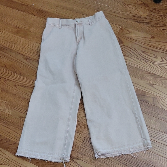 Sincerly Jules Denim - Stylish Beigey Tan Wide-Leg Jeans for Women